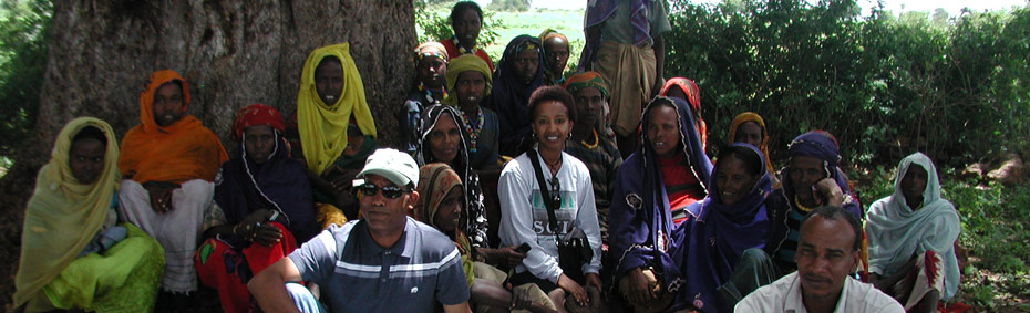 Martha Mamo with villagers