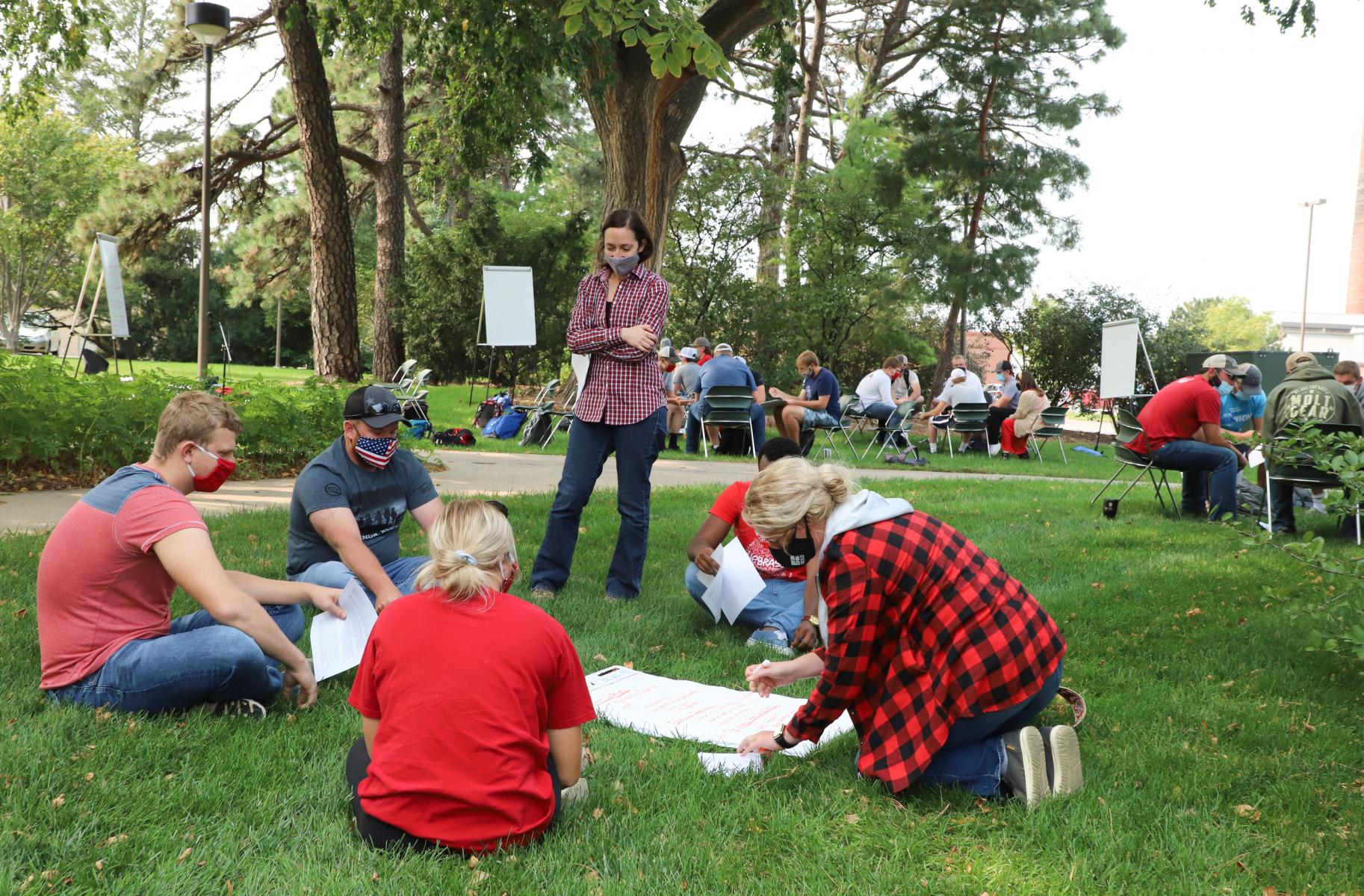 Andrea Basche teaching AGRO 405 Crop Management Strategies senior capstone course 