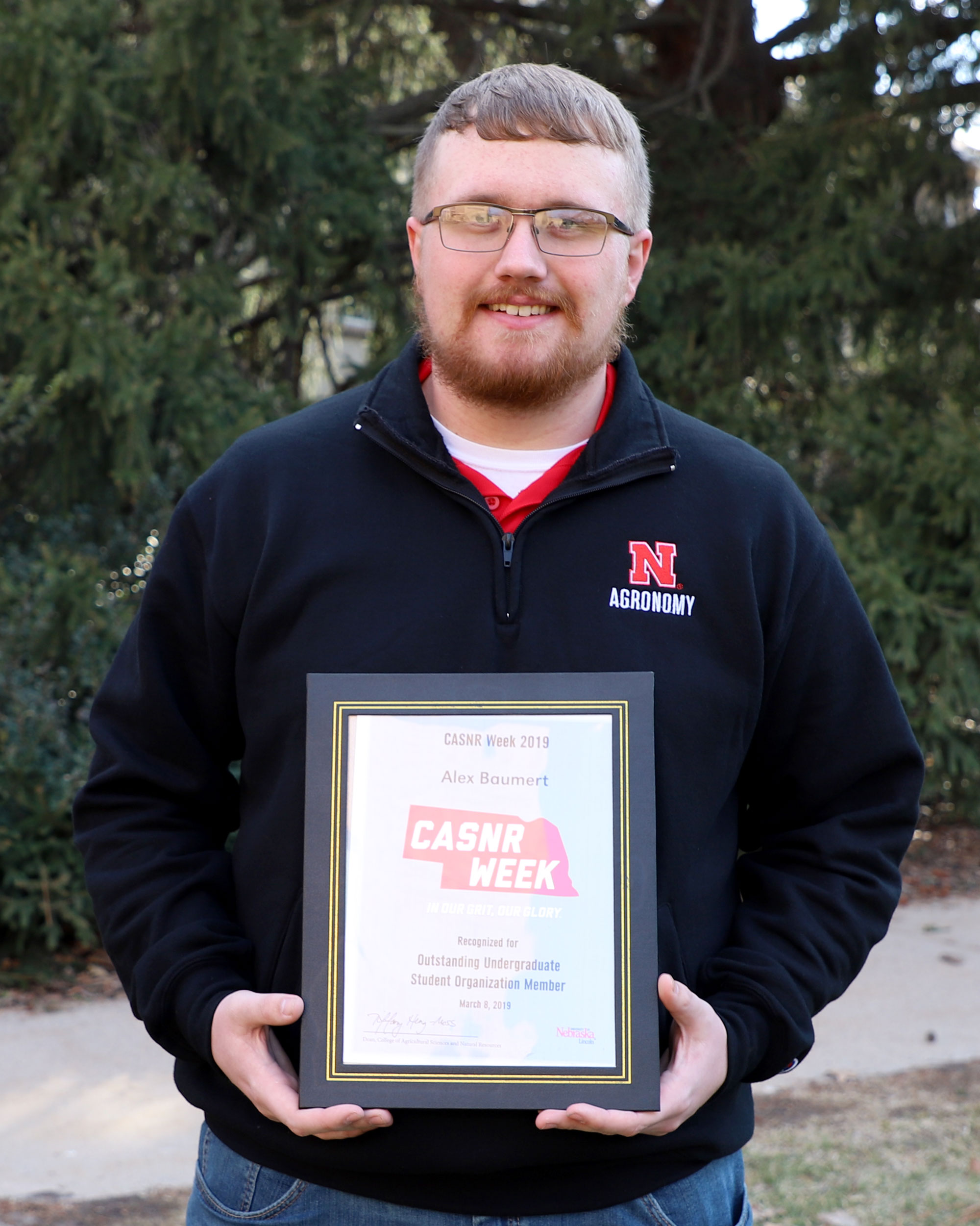 Alex Baumert, an agronomy sophomore, received the Outstanding Undergraduate Student Organization Member Award. 