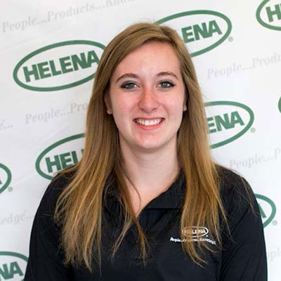 Samantha Teten is recognized by Helena Chemical Company as the 2016 Outstanding West Central Division Intern award winner.
