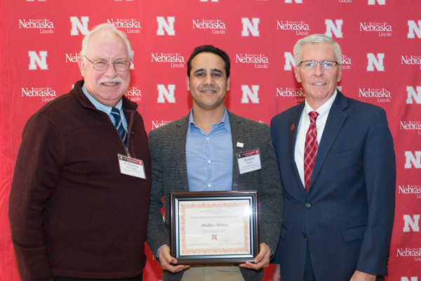 P. Stephen Baenziger, Madhav Bhatta and Archie Clutter, Agricultural Research Division Dean