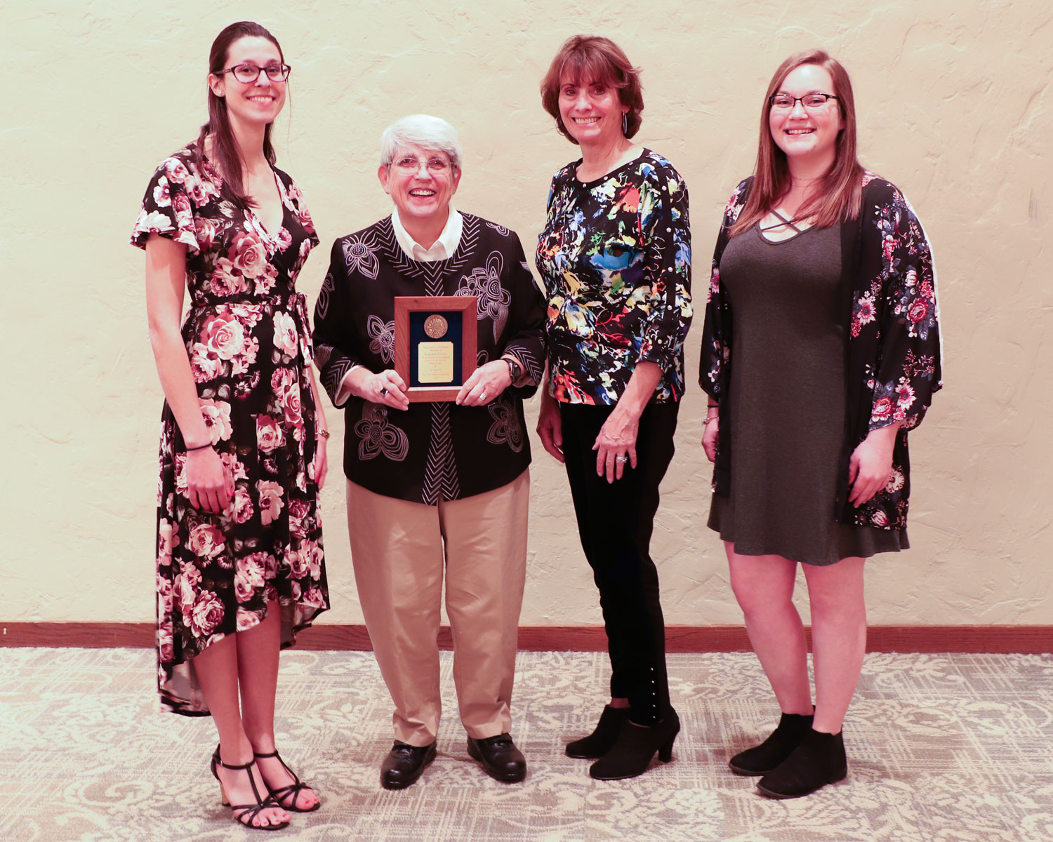 Elizabeth Conley (second from left) receives the President’s Citation. Conley is pictured with Megan Franklin (left), Ellen Paparozzi and Morgan VonSeggern.