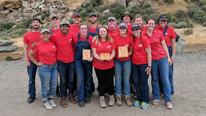 The UNL Soil Judging Team shows off some hardware after a third-place finish at the National Collegiate Soils Contest April 19 hosted by California Polytechnic State University in San Luis Obispo, California. | Courtesy