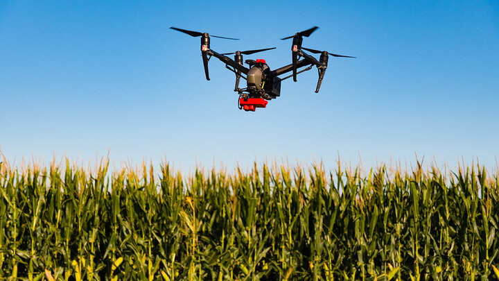 Drone used for research in Nebraska Extensionâs On-Farm Research Network.