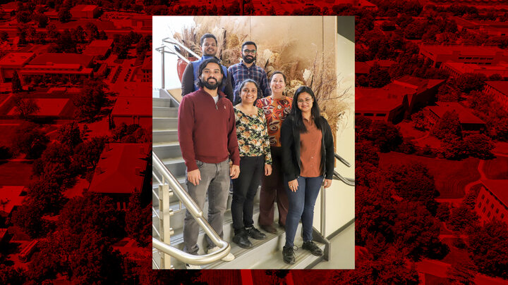 Graduate students competing in the departmental Elevator Speech Contest included Sai Subhash Mahamkali V. S, Vipin Kumar,  Bibash Rokaya, Harshita Mangal, Molly Boyd, Somdatta Achar. Not pictured is Noshin Ara.