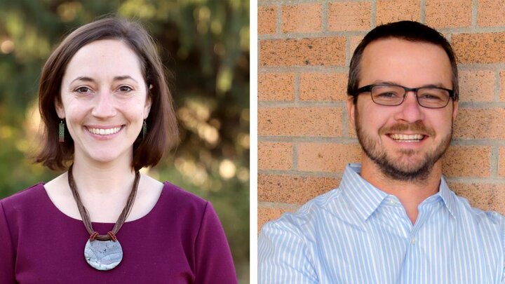 Assistant professors Andrea Basche, left, and Dirac Twidwell were recently included in the 2018 issue of Strategic Discussions for Nebraska titled “Science Literacy: Using Research-Based Facts To Make Real-World Decisions.”
