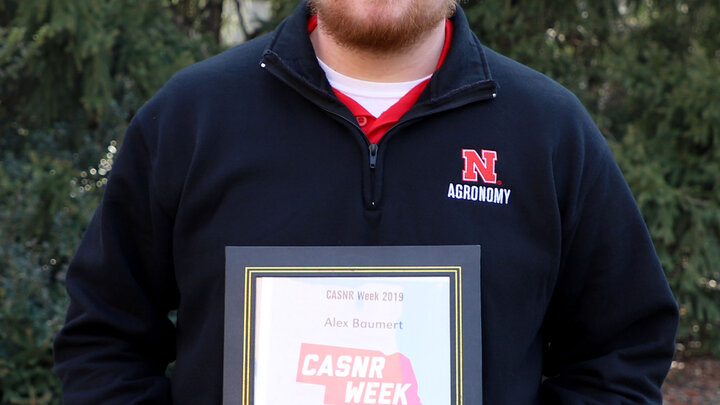 Alex Baumert, an agronomy sophomore, received the Outstanding Undergraduate Student Organization Member Award. 