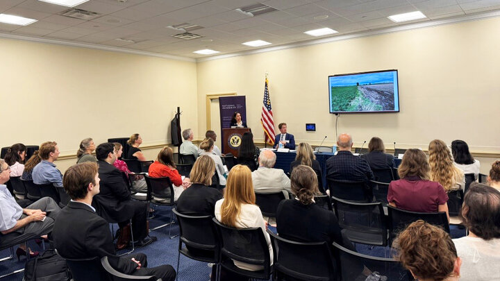 Nebraska’s Caro Córdova, associate professor in agronomy and horticulture, presents in June 26 at the National Academies' symposium on Capitol Hill 