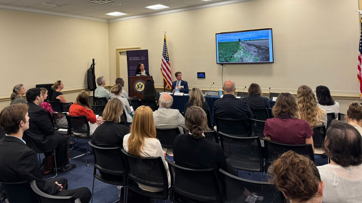 Nebraska’s Caro Córdova, associate professor in agronomy and horticulture, presents in June 26 at the National Academies' symposium on Capitol Hill 