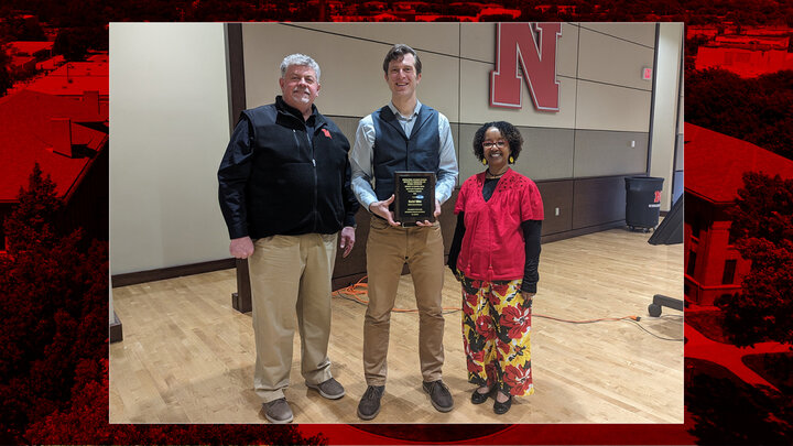 Dan Uden received a Junior Faculty for Excellence in Research award from Nebraskaâs Agricultural Research Division at the All Hands meeting in the East Union on February 13.