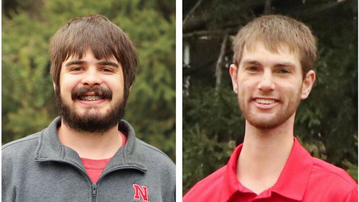 University of Nebraska–Lincoln agronomy students Michaela Cunningham (from left), Rodger Farr, Kolby Grint and Samantha Teten were awarded Golden Opportunity or Greenfield Scholarships in May.