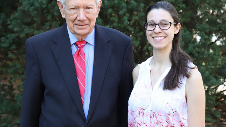 Martin Massengale with Megan Franklin, recipient of the Martin Massengale Outstanding Senior Award.