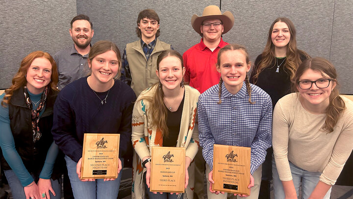 The University of Nebraska–Lincoln placed runner-up in the Undergraduate Range Management Exam competition and third in the Rangeland Cup at the Society for Range Management’s annual meeting Feb. 10 in Spokane, Washington. 