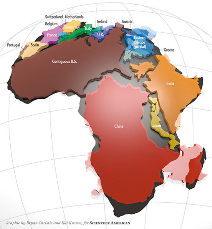 Fig. 1: Africa graphic by Bryan Christie and Kai Krause, for Scientific American