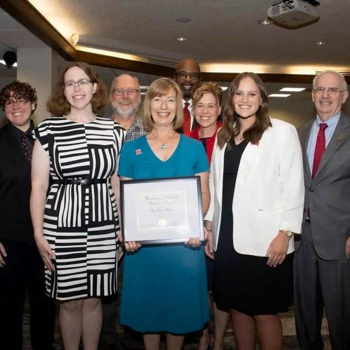 Congratulations to Sue Ellen Pegg, CASNR recruitment coordinator, on receiving the prestigious KUDOS award from the University of Nebraska System Board of Regents! 