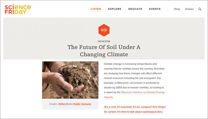 Science Friday: The Future of Soil Under a Changing Climate