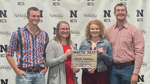 Nebraska's winning team includes senior agronomy majors Nathan Donoghue, Katie Steffen, Sarina Janssen and Korbin Kudera. | Jared Stander