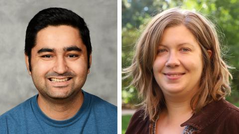Puneet Paul (left) and Jennifer Cooper, postdoctoral research associates of agronomy and horticulture, will present this fall's first Agronomy and Horticulture Seminar Sept. 11.