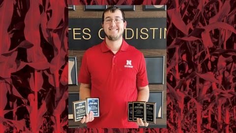 Korbin Kudera set an individual record for Nebraska by earning best individual score at the contest, first in math, first in lab practical, third in the agronomic exam and third in plant and seed identification. 