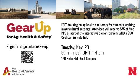 Gear Up for Ag Health and Safety training for students working in agricultural settings.